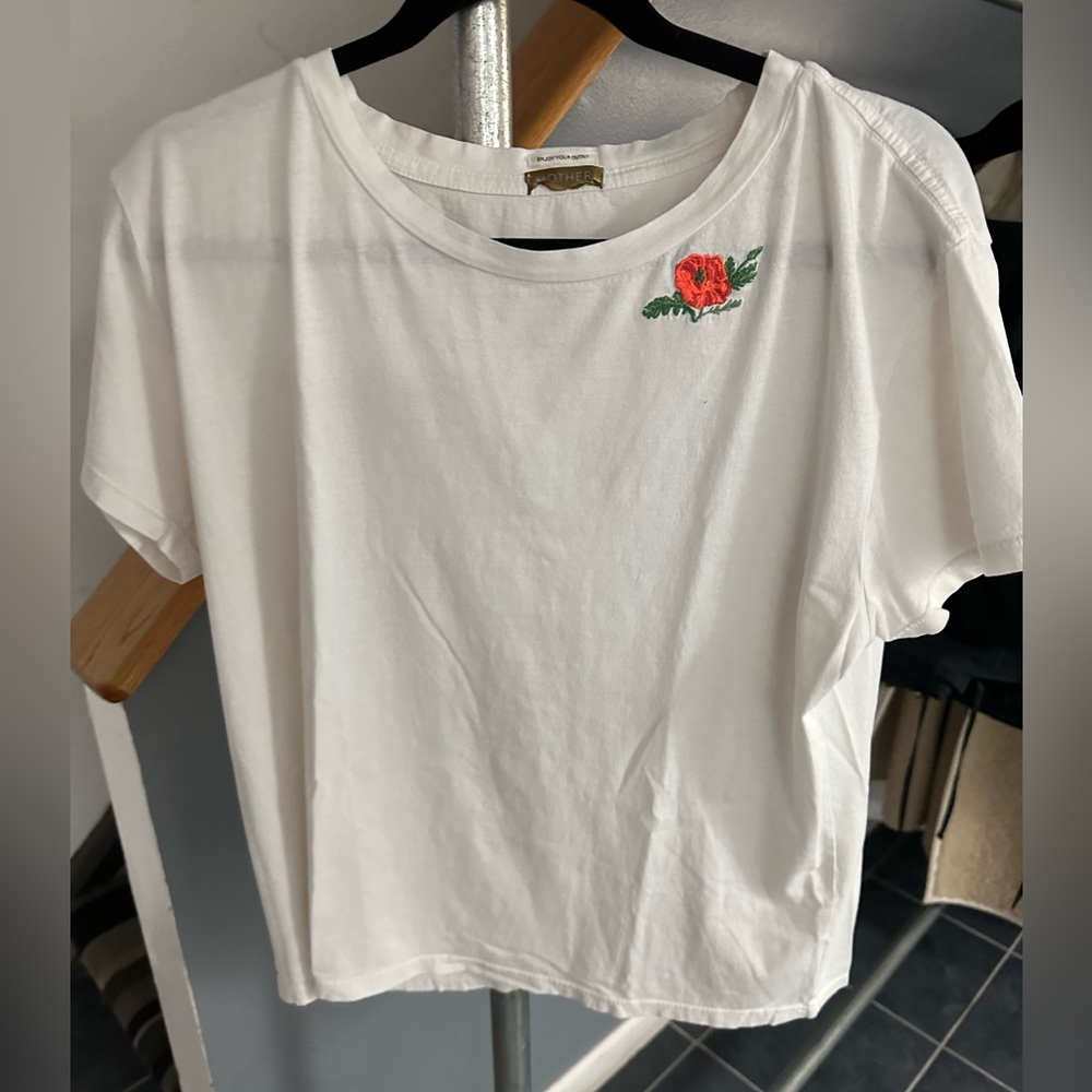 MOTHER white t shirt - size L